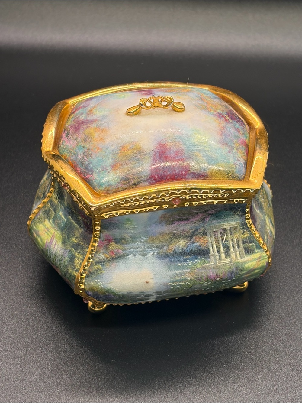 Thomas Kinkade Blessings Have Faith Musical Prayer Box Premiere Trinket Working